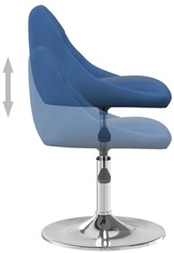 vidaXL Καρέκλες Τραπεζαρίας Περιστρεφόμενες 2 τεμ. Μπλε Βελούδινες