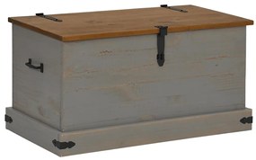 Σεντούκι αποθήκευσης HALDEN γκρι 91x48x47 cm μασίφ ξύλο πεύκο - Γκρι