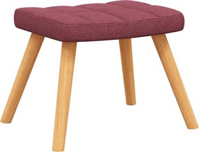 vidaXL Πολυθρόνα Relax Μπορντό Υφασμάτινη με Σκαμπό