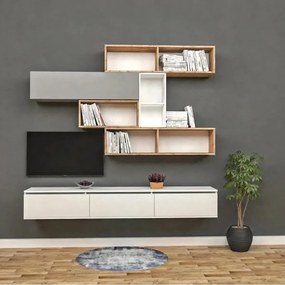 Stewehome Έπιπλο τηλεόρασης με ράφι από mdf Λευκό 70x24x10 cm