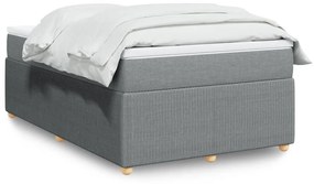 vidaXL Κρεβάτι Boxspring με Στρώμα Ανοιχτό Γκρι 120x200 εκ. Υφασμάτινο