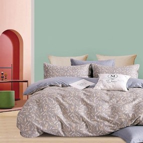 Παπλωματοθήκη Linosa (Σετ 3τμχ) Greige Ρυθμός Queen Size 220x250cm 100% Cotton Satin