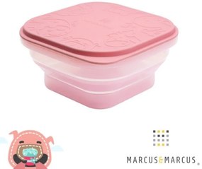 Marcus & Marcus Μπωλ Πτυσσόμενο Με Καπάκι 400ml Φαγητοδοχείο Σιλικόνης Pig Ροζ MNMKD39PG