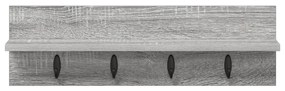 vidaXL Τοίχου Κρεμάστρα με ράφι Γκρι sonoma 60 x 10.5 x 18 εκ