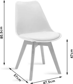 Καρέκλα Gaston pakoworld PP-PU λευκό-φυσικό πόδι