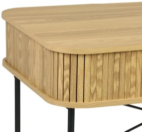 Κονσόλα Scandi MDF/Metal σε φυσική απόχρωση με μεταλλικά μαύρα πόδια 120x60x76,5εκ 120x60x76.5 εκ.