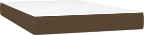 vidaXL Κρεβάτι Boxspring με Στρώμα Σκούρο Καφέ 120x200 εκ. Υφασμάτινο