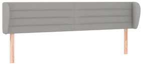 Κεφαλάρι με Πτερύγια Ανοιχτό Γκρι 183x23x78/88 εκ. Υφασμάτινο 3117298