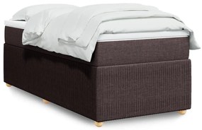 Κρεβάτι Boxspring με Στρώμα Σκούρο Καφέ 90x190 εκ. Υφασμάτινο - Καφέ