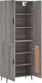 vidaXL Ντουλάπι Γκρι Sonoma 69,5 x 34 x 180 εκ. Επεξεργασμένο Ξύλο