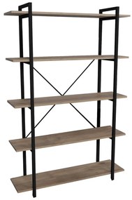 Intrahome Βιβλιοθήκη Reson Intrahome oak μελαμίνης-μαύρο μέταλλο 120x34x180εκ | SKU: INTRAPA-432111112