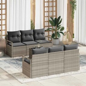 vidaXL Σετ Καναπέ Κήπου με μαξιλάρι 7 pcs Ανοιχτό Γκρι, Σκούρο Γκρι