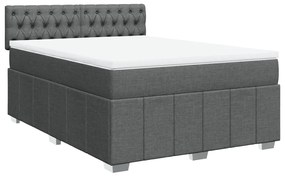 ΚΡΕΒΑΤΙ BOXSPRING ΜΕ ΣΤΡΩΜΑ ΣΚΟΥΡΟ ΓΚΡΙ 160X200 ΕΚ ΥΦΑΣΜΑΤΙΝΟ 3289427