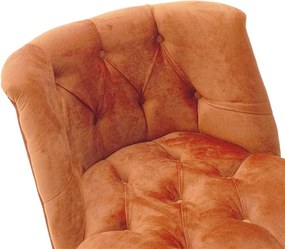 Πολυθρόνα Loreta βελούδο κεραμιδί-καρυδί 59x64x73εκ 59x64x73 εκ.