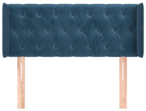 vidaXL Κεφαλάρι με Πτερύγια Σκούρο Μπλε 103x16x78/88 εκ. Βελούδινο