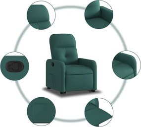 vidaXL Πολυθρόνα Ανακλινόμενη με Ανύψωση Σκούρο Πράσινη Υφασμάτινη