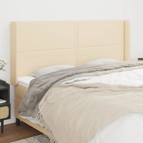 Κεφαλάρι με Πτερύγια Κρεμ 163x16x118/128 εκ. Υφασμάτινο 3119451