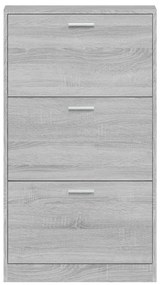 vidaXL Παπουτσοθήκη Γκρι Sonoma 59x17x108 εκ. από Επεξεργασμένο Ξύλο