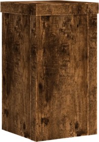 vidaXL Βάσεις Φυτών 2Τεμ. Καπνιστή Δρυς 10x10x18εκ. Επεξεργασμένο Ξύλο