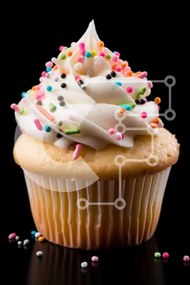 Intra Συλλεκτικό Ξύλινο Παζλ Plywood  4mm - Λαχταριστό Cupcake με Πασπαλίσματα Σε Ξύλινο Κουτί - Διαστάσεις: 10x10 cm – 25 κομμάτια