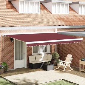 vidaXL Τέντα Πτυσσόμενη Χειροκίνητη Μπορντό 450x300 εκ.