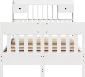 vidaXL Σκελετός Κρεβ. Χωρίς Στρώμα Λευκό 135x190 εκ Μασίφ Πεύκο