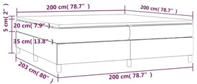 Κρεβάτι Boxspring με Στρώμα Ανοιχτό Γκρι 200x200 εκ. Υφασμάτινο - Γκρι