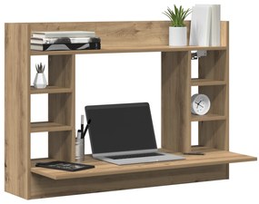vidaXL Γραφείο Τοίχου Μαύρης Δρυός 105x48x75 cm Επεξεργασμένο Ξύλο