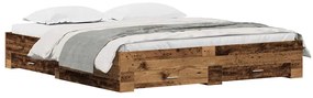 vidaXL Κρεβάτι με Συρτάρια Παλαιό ξύλο 180 x 200 cm Επεξεργασμένο ξύλο