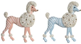 Διακοσμητική Φιγούρα DKD Home Decor Scandi 25 x 8 x 27,5 cm Μπλε Ροζ (x2)