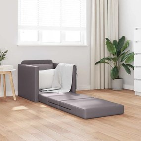 vidaXL Καναπές-κρεβάτι δαπέδου Γκρι 74 x 77 x 81 εκ. Τεχνητό δέρμα
