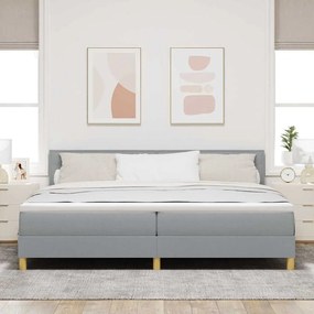 vidaXL Κρεβάτι box spring με στρώμα Ανοιχτό γκρι 200 x 200 cm ύφασμα