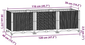 vidaXL Ζαρντινιέρα 120 x 40 x 38 εκ. από Πολυπροπυλένιο