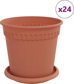 vidaXL Γλάστρες φυτών 24 pcs Κεραμιδί Ø 17 x 14 εκ Πλαστικό