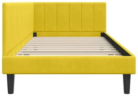 vidaXL Κρεβάτι Γωνίας με κεφαλάρι Κίτρινο 90 x 200 cm Βελούδο