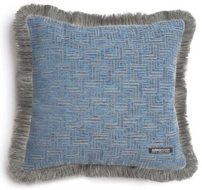 Μαξιλαροθήκη Διακοσμητική New Maze Trimming Blue Aslanis Home 45X45 Βαμβάκι-Chenille