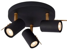 Φωτιστικό Οροφής Lucide 17998-15-30 GRONY Μαύρο Ματ (Black Mat)|Χρυσό Χρώμα (Gold Coloured) 2200 K