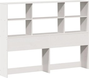 vidaXL Κρεβάτι Βιβλιοθήκη Χωρίς Στρώμα Λευκό 120x200 εκ Μασίφ Πεύκο