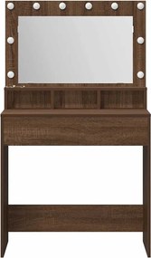 vidaXL Τραπέζι περιποίησης με ράφι Καφέ δρυς 75,5 x 41 x 135 εκ.