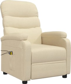 vidaXL Πολυθρόνα Μασάζ Ηλεκτρική Κρεμ Υφασμάτινη