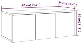 ΈΠΙΠΛΟ ΤΗΛΕΟΡΑΣΗΣ ΓΚΡΙ SONOMA 80X34X30 ΕΚ. ΑΠΟ ΕΠΕΞΕΡΓ. ΞΥΛΟ 815499