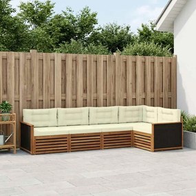 vidaXL Σειρά Καναπέ Εξωτερικού 5 pcs Φυσικό και Κρέμα
