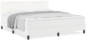 vidaXL Κρεβάτι με Στρώμα με στρώμα Λευκό 180 x 200 cm Τεχνητό δέρμα