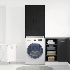 vidaXL Ντουλάπι Πλυντηρίου Ρούχων Μαύρο Δρυς 64x25,5x190 εκ.