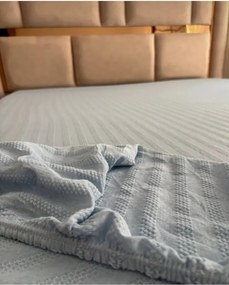 Stewehome Ελαστικό σεντόνι διπλής όψης από βαμβάκι με ζακάρ σχέδιο 180x200 cm