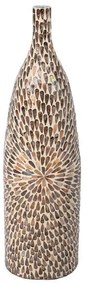 Βάζο δαπέδου Bamboo-Κοχύλι Tear Drop Fylliana FL241 Μπεζ-Καφέ-Λευκό Χρώμα 22x81 εκ.