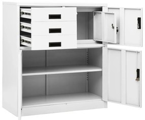 vidaXL Ντουλάπα Γραφείου Λευκή 90 x 40 x 102 εκ. Ατσάλινη