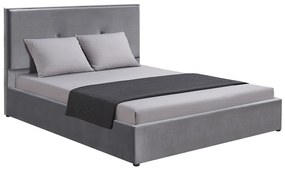 Κρεβάτι Υπέρδιπλο ArteLibre YUMA Γκρι Ύφασμα Για Στρώμα 160x200cm