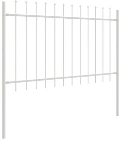 vidaXL Φράχτης κήπου  με αιχμητή κορυφή, Λευκό, 6,8x0,8 μ, Χάλυβας