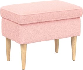 vidaXL Πολυθρόνα Ποδιών Ροζ 55 x 35 x 41 εκ Μπουκλέ